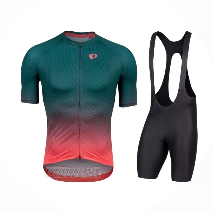 2021 Cycling Jersey Pearl Izumi Green Pink Short Sleeve and Bib Short